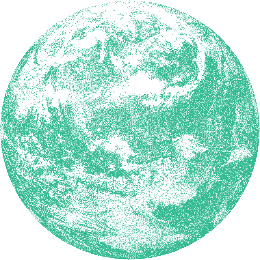 Dithered image of the globe in green